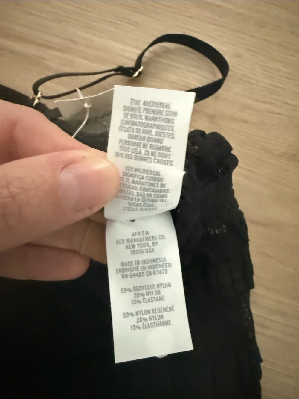aerie Black Ruffle Lace Camisole size medium